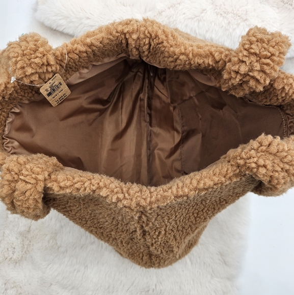 PINK Plush‎ Fleece Sherpa Brown TOTE BAG Snap Closure Victoria secrets bag purse - Picture 6 of 12